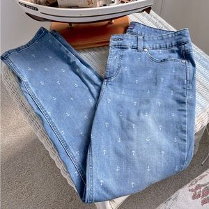 Talbots Simply Flattering Collection Size 10 petite Jeans with anchor detail